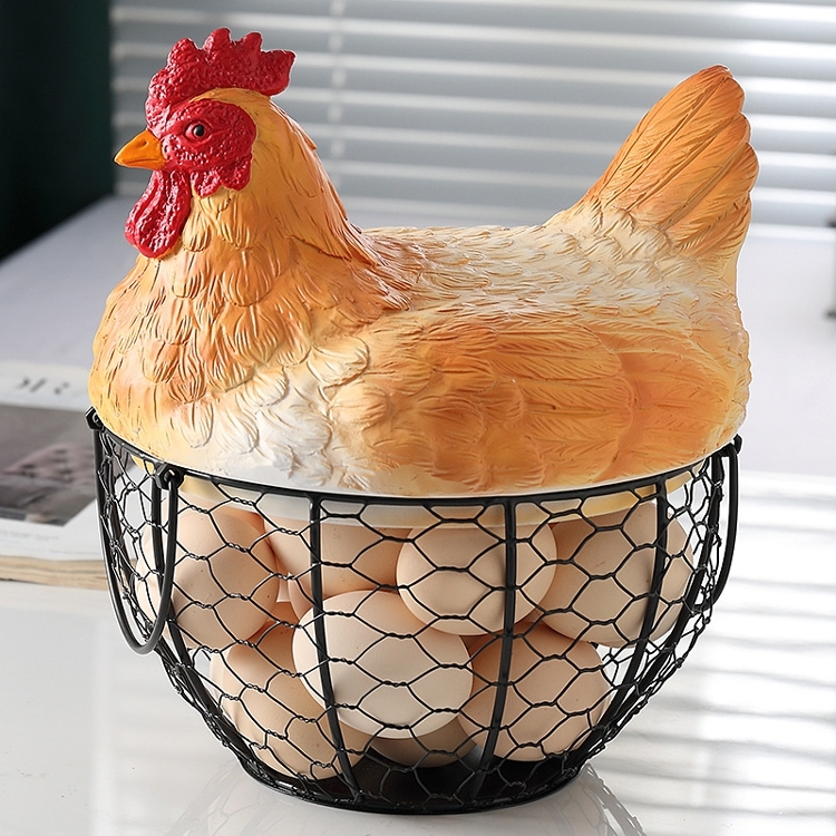 Funny hen egg basket