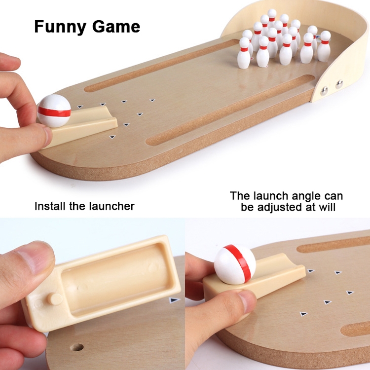 Tabletop mini bowling set detail